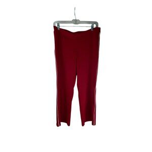 Champion Red Athletic Pants White Side Stripes Stretch Straight Workout Casual